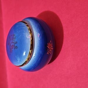 Portugal porcelain trinket box blue hand painted